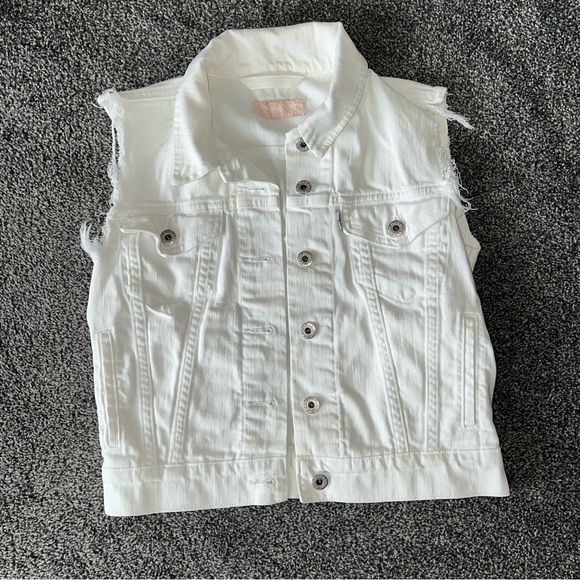 Levi's Jackets & Blazers - SOLD!! Levi's White Denim Vest